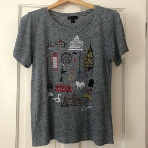 J. Crew London Destination Heather Gray T-Shirt S Like New